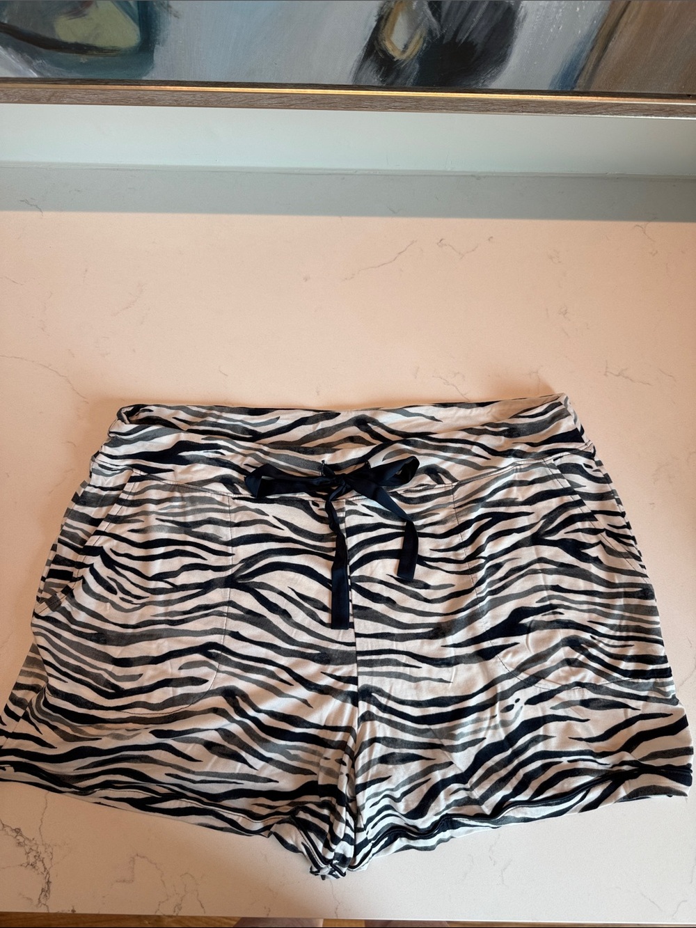 Soma Zebra Print Sleep Shorts in Black and White Cool Nights Shorts